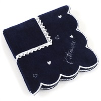 タオルハンカチ(ダークブルー／ホワイト)