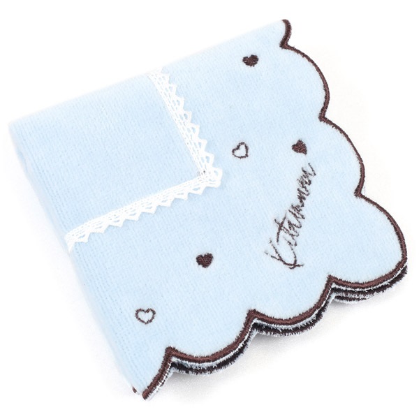 タオルハンカチ(アイスブルー／ホワイト)