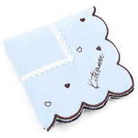 タオルハンカチ(アイスブルー／ホワイト)