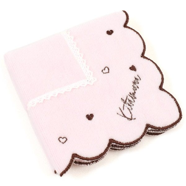 タオルハンカチ(ピンク／ホワイト)