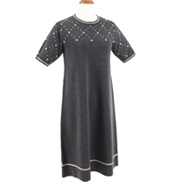 バッグモチーフニットワンピース(グレー-M(38))