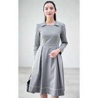 襟付き長袖ワンピース