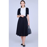 レーシースモールチェック切り替え配色スカート