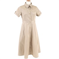 ライトデニムストレッチ半袖シャツワンピース