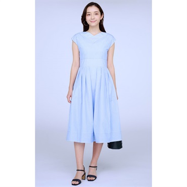 ドビーストライプＶネックワンピース