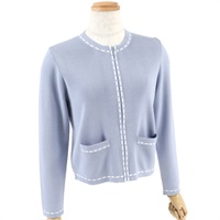 配色ニットカーディガン(アイスブルー-M(38))