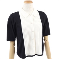 襟付き半袖ニットカーディガン