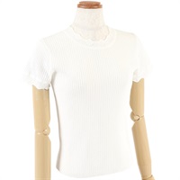フリルリブニットプルオーバー(ホワイト-M(38))