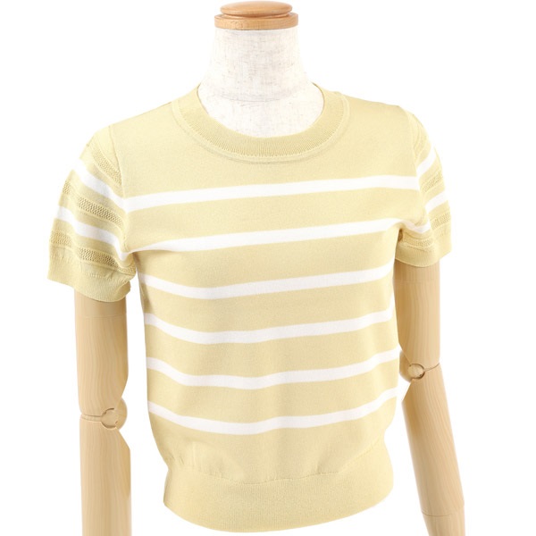 ボーダー半袖プルオーバー(イエロー-M(38))