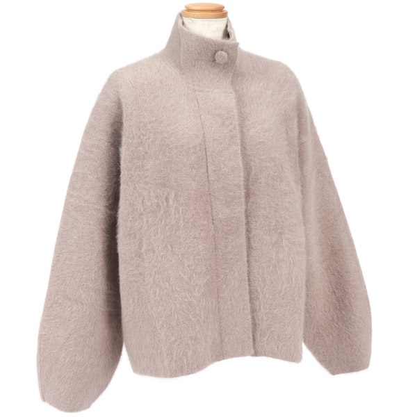 フォックスカシミアスタンドカラーショートコート(サンドベージュ-M(38))