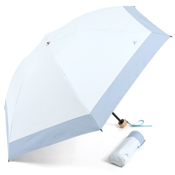晴雨兼用 日傘（折りたたみ）(アイスブルー／ブルーグレー)