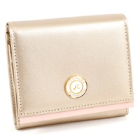 二折財布(ゴールド／ピンク)