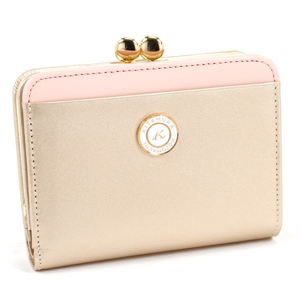 二折財布(ゴールド／ピンク)