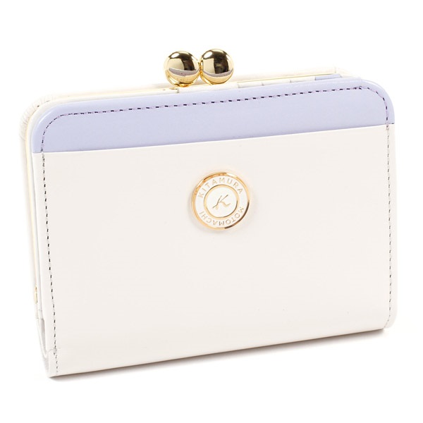 二折財布(ライトグレー／ラベンダー)