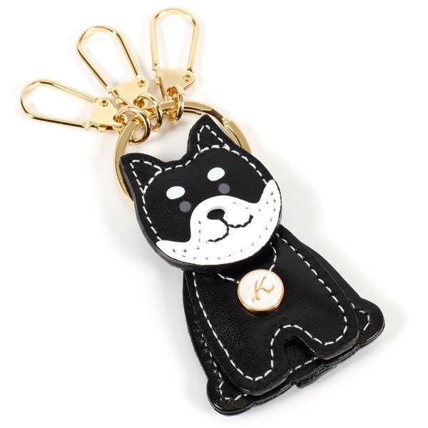 キーホルダー(ブラック／ホワイト（マロマユ）)