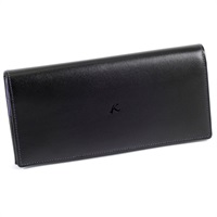 長財布(ブラック／パープルステッチ)