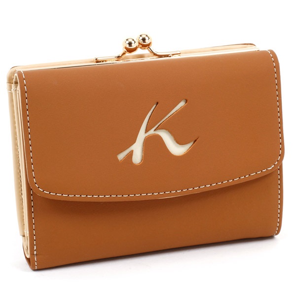 二折財布(キャメル／アイボリーステッチ)