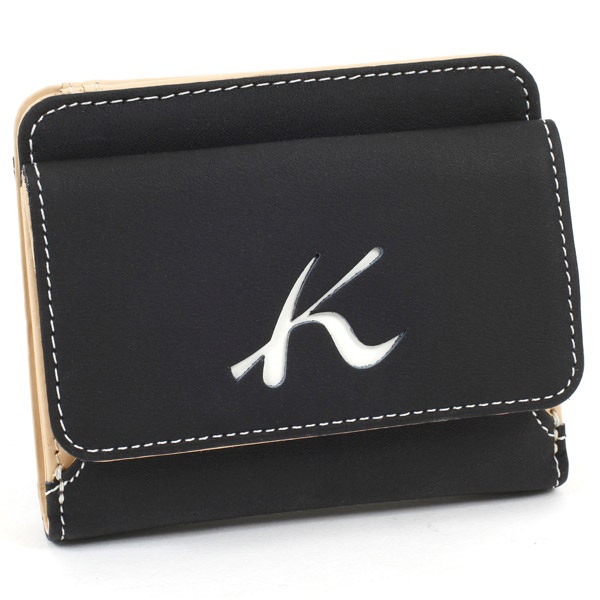 二折財布(ダークブルー／ホワイトステッチ)