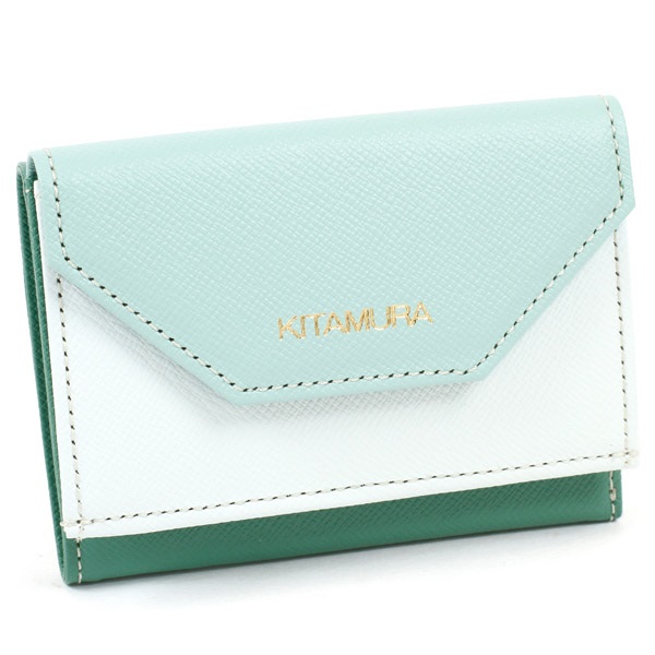 三折財布(グリーン／ライトグリーン)