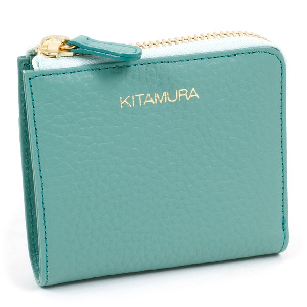 二折財布(グリーン／アイスブルー)