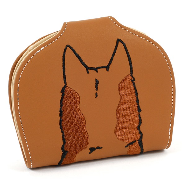 二折財布(キャメル／ホワイトステッチ（柴犬）)