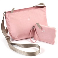 ショルダーバッグ(ピンク／サンドベージュ)