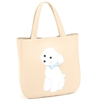 セミショルダーバッグ（トイプードル）(ライトベージュ／ホワイト)