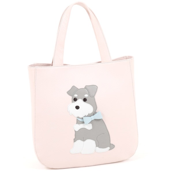 セミショルダーバッグ（ミニチュア・シュナウザー）(ピンク／グレー)