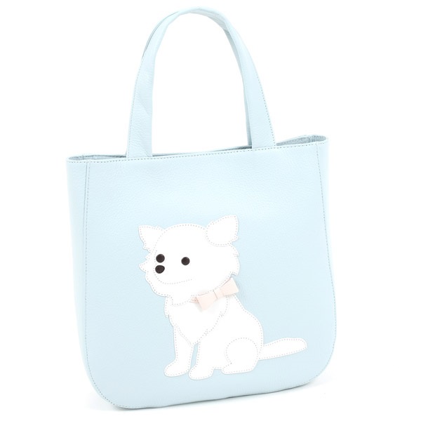 セミショルダーバッグ（チワワ）(アイスブルー／ホワイト)