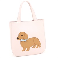 セミショルダーバッグ（ダックスフンド）(ピンク／キャメル)