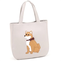 セミショルダーバッグ（柴犬）(ライトグレー／キャメル【入荷予定日：2月1日】)