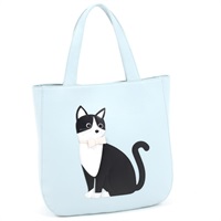 セミショルダーバッグ（ネコ）(アイスブルー／ブラック)