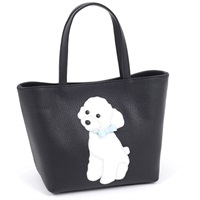 ハンドバッグ（トイプードル）(ダークブルー／ホワイト)