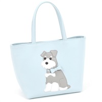 ハンドバッグ（ミニチュア・シュナウザー）(アイスブルー／グレー)