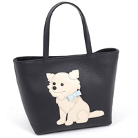 ハンドバッグ（チワワ）(ダークブルー／ベージュ)