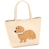 ハンドバッグ（ダックスフンド）(ライトベージュ／キャメル【入荷予定日：2月1日】)