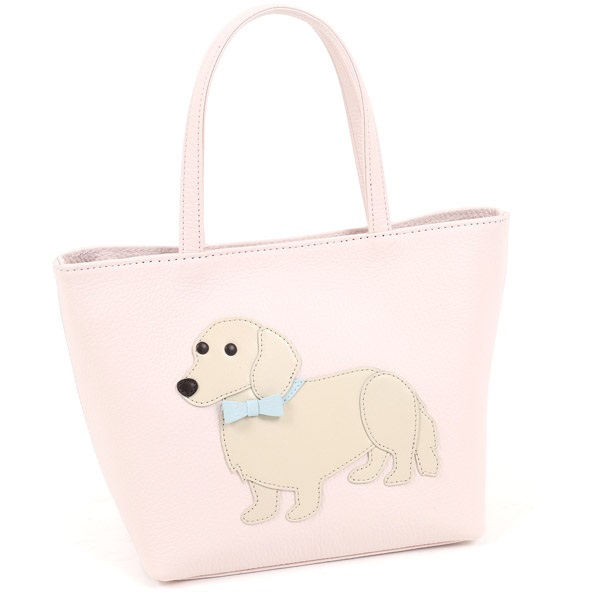 ハンドバッグ（ダックスフンド）(ピンク／ベージュ)