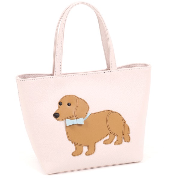 ハンドバッグ（ダックスフンド）(ピンク／キャメル)
