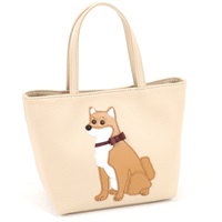 ハンドバッグ（柴犬）(ライトベージュ／キャメル)