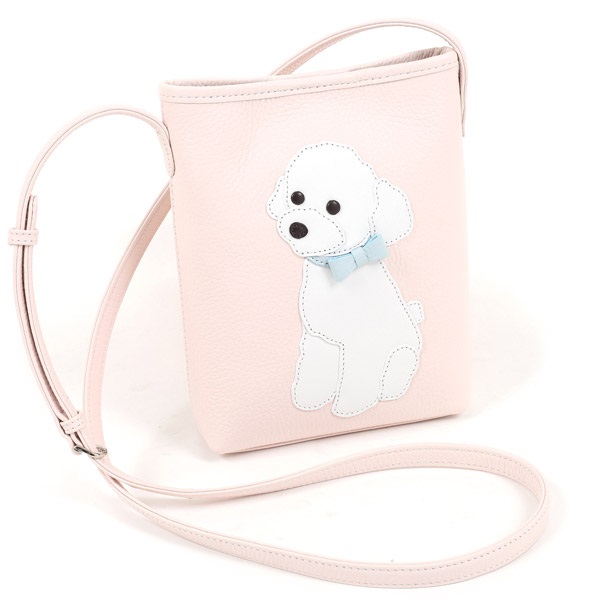 ショルダーバッグ（トイプードル）(ピンク／ホワイト)