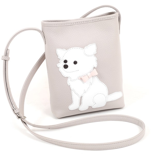 ショルダーバッグ（チワワ）(ライトグレー／ホワイト)