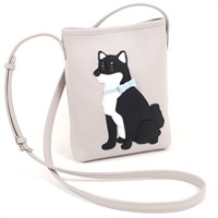 ショルダーバッグ（柴犬）(ライトグレー／ブラック)