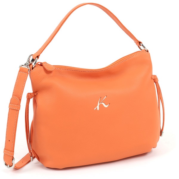 ２ｗａｙハンドバッグ(オレンジ／ホワイトステッチ)