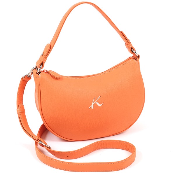 ２ｗａｙハンドバッグ(オレンジ／ホワイトステッチ)