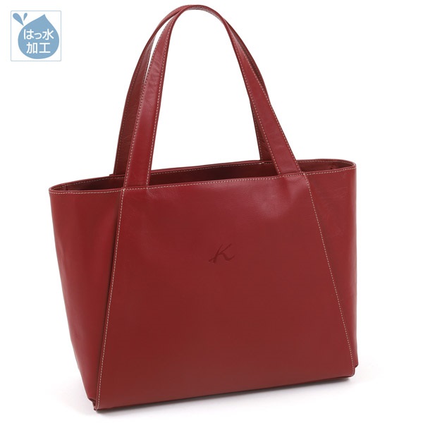 セミショルダーバッグ(ワイン／ベージュステッチ)