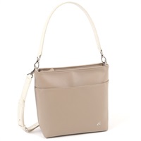 ２ｗａｙセミショルダーバッグ(サンドベージュ／アイボリー)