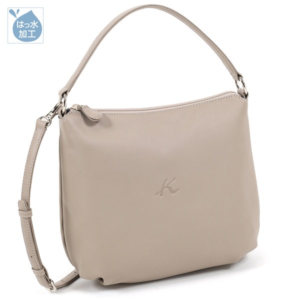 ２ｗａｙハンドバッグ(サンドベージュ／ホワイトステッチ)