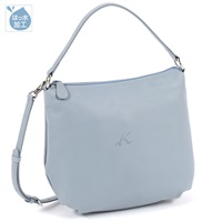 ２ｗａｙハンドバッグ(ブルーグレー／ホワイトステッチ)