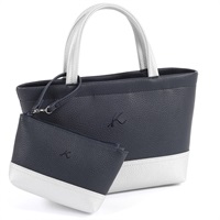 ハンドバッグ(ダークブルー／グレー)