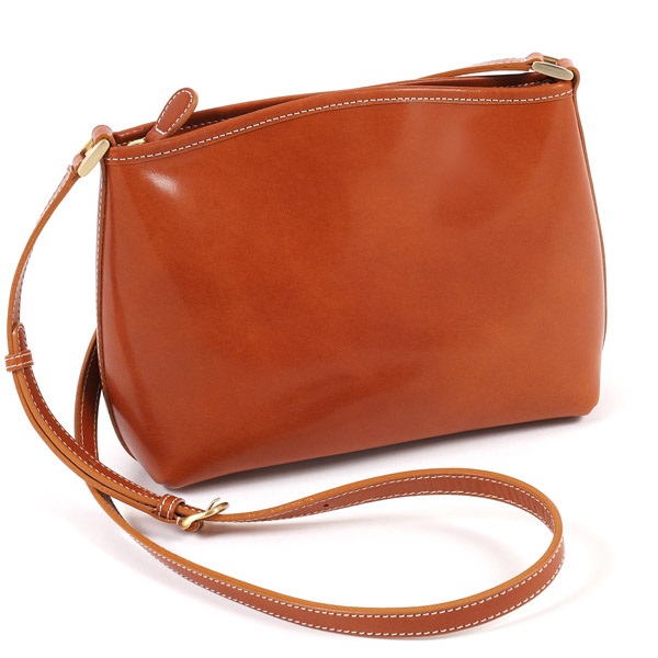 ショルダーバッグ(キャメル／ホワイトステッチ【入荷予定日：4月30日】)